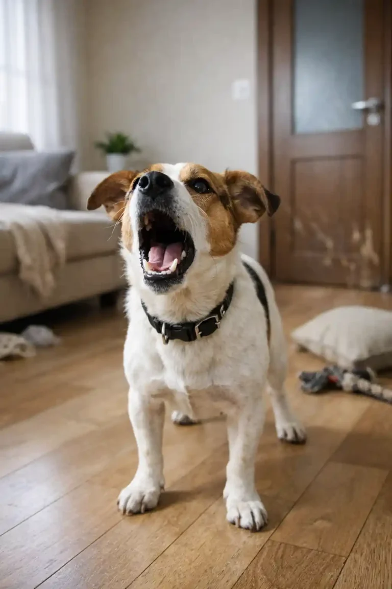 Perro ladrando solo en casa porque lo pasa mal y tiene ansiedad por separación